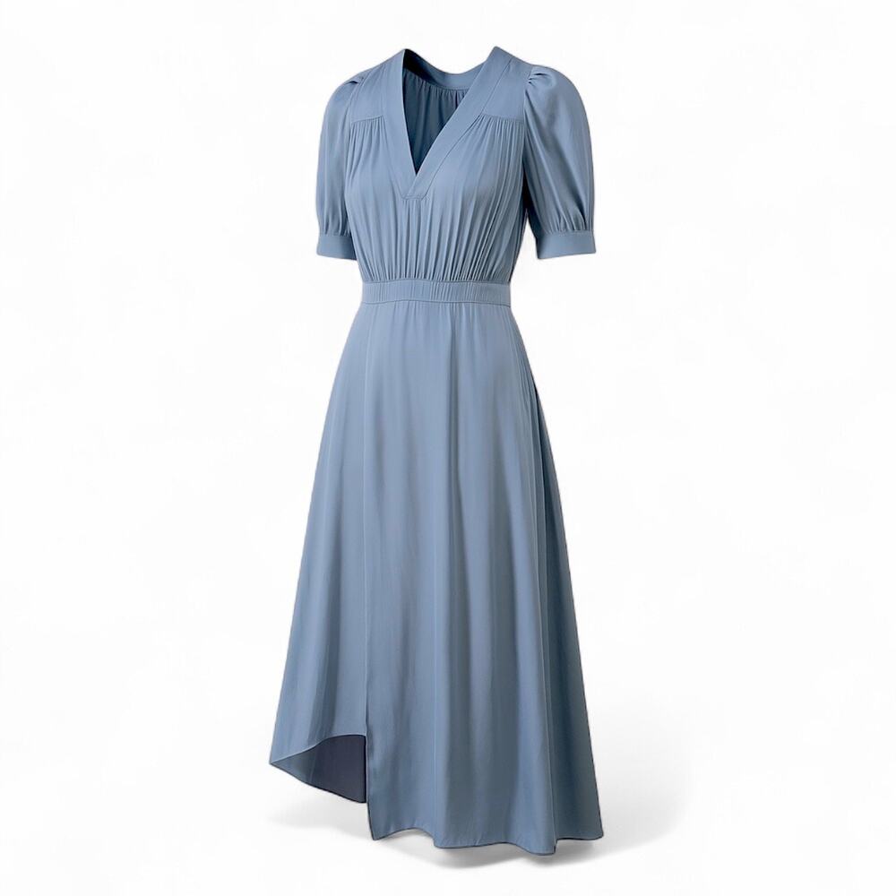 Zadig & Voltaire Size XS Ralia Satin Midi Dress Blue Elegant Special Occasion